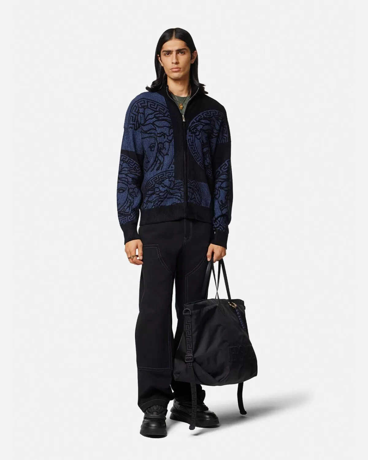 Homme Versace Pull Zippe Medusa