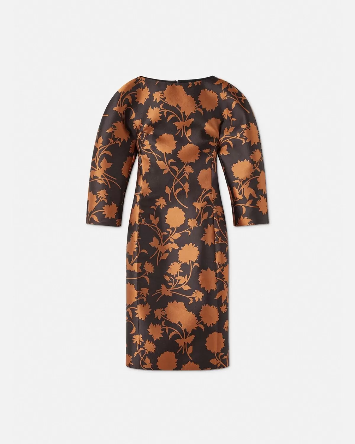 Femme Versace Robe Mi-Longue Arrondie Floral Silhouette