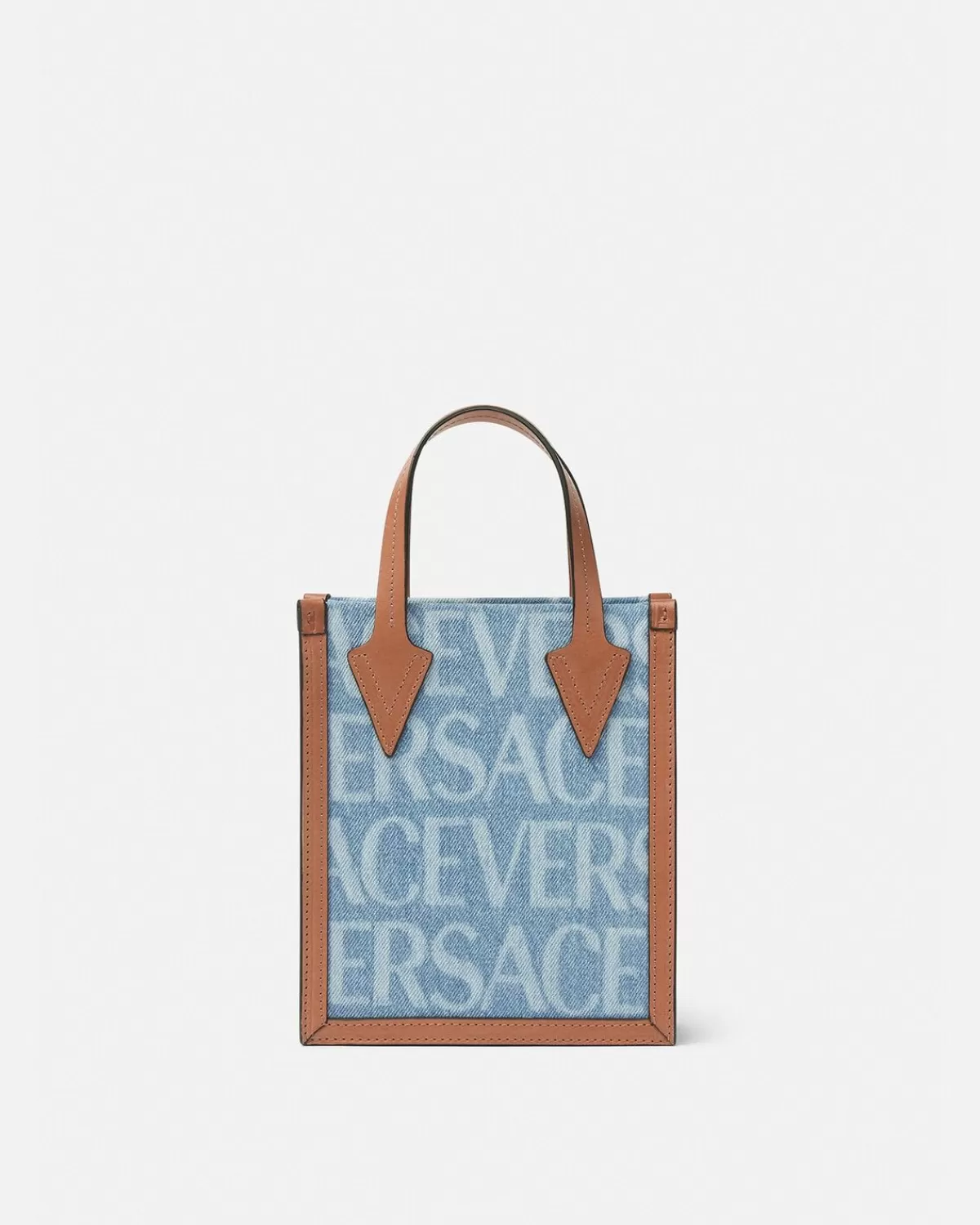 Homme Versace Sac A Bandouliere Allover En Denim