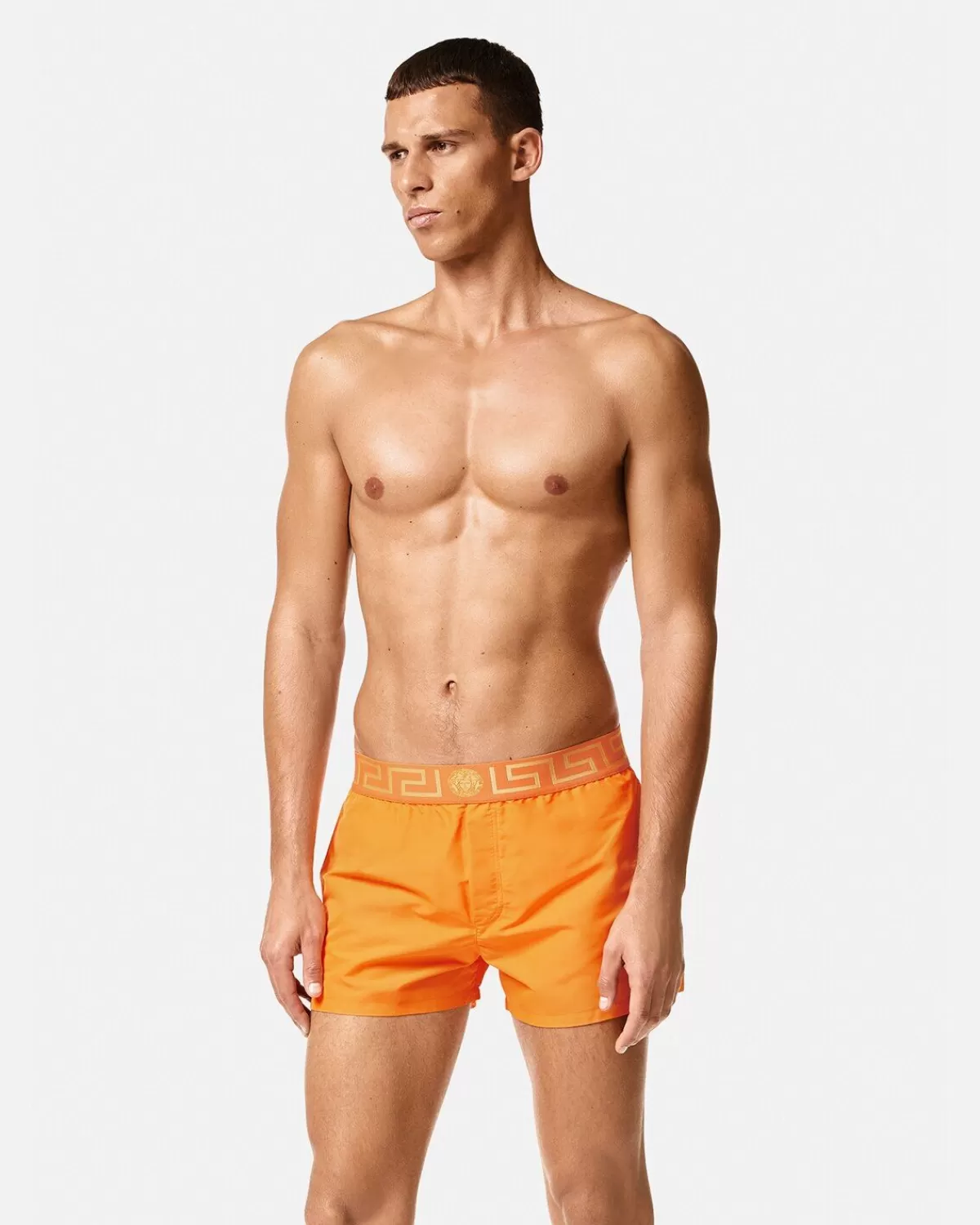 Homme Versace Short De Bain A Bordure Greca