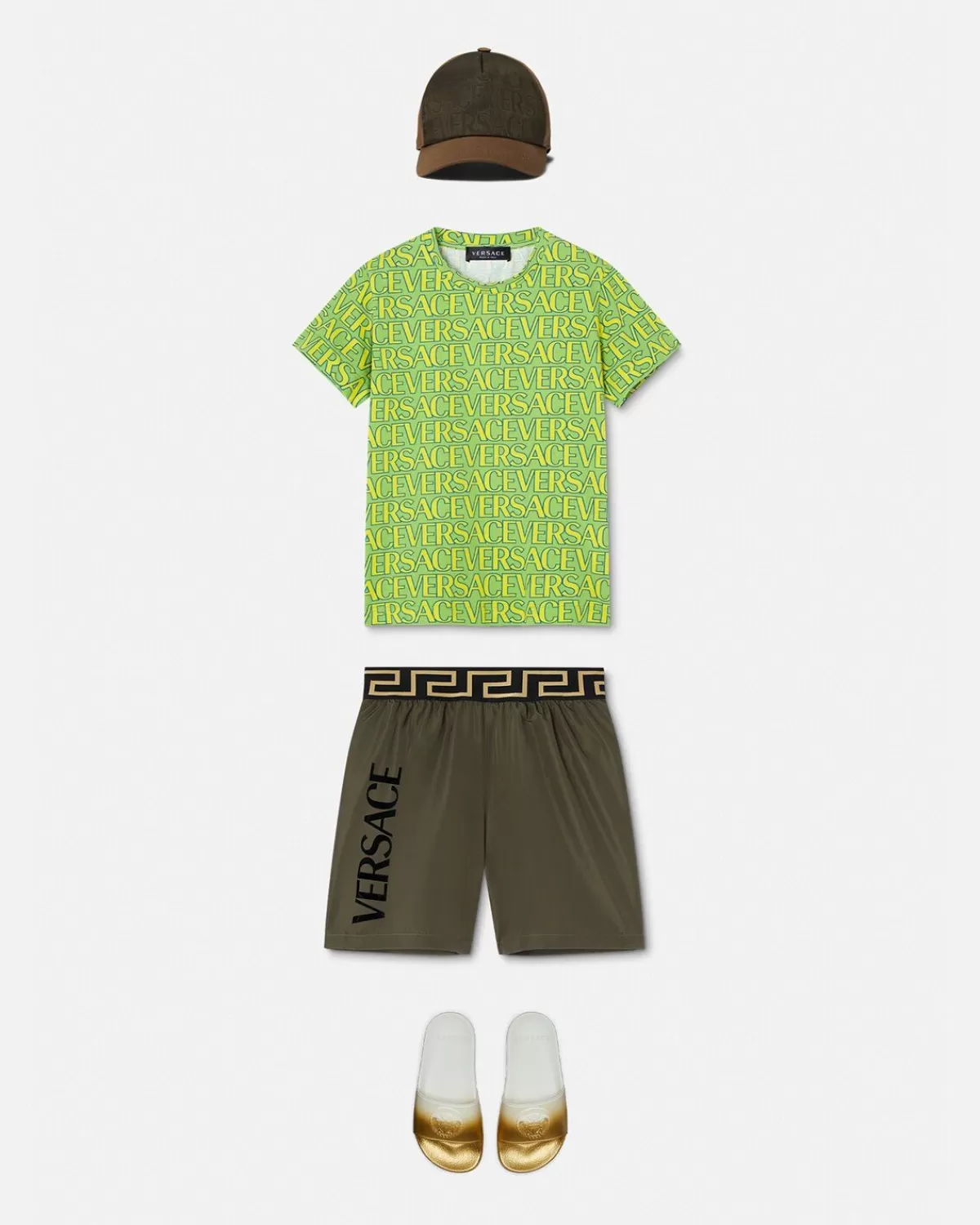 Enfant Versace Short De Bain Greca Border Kids