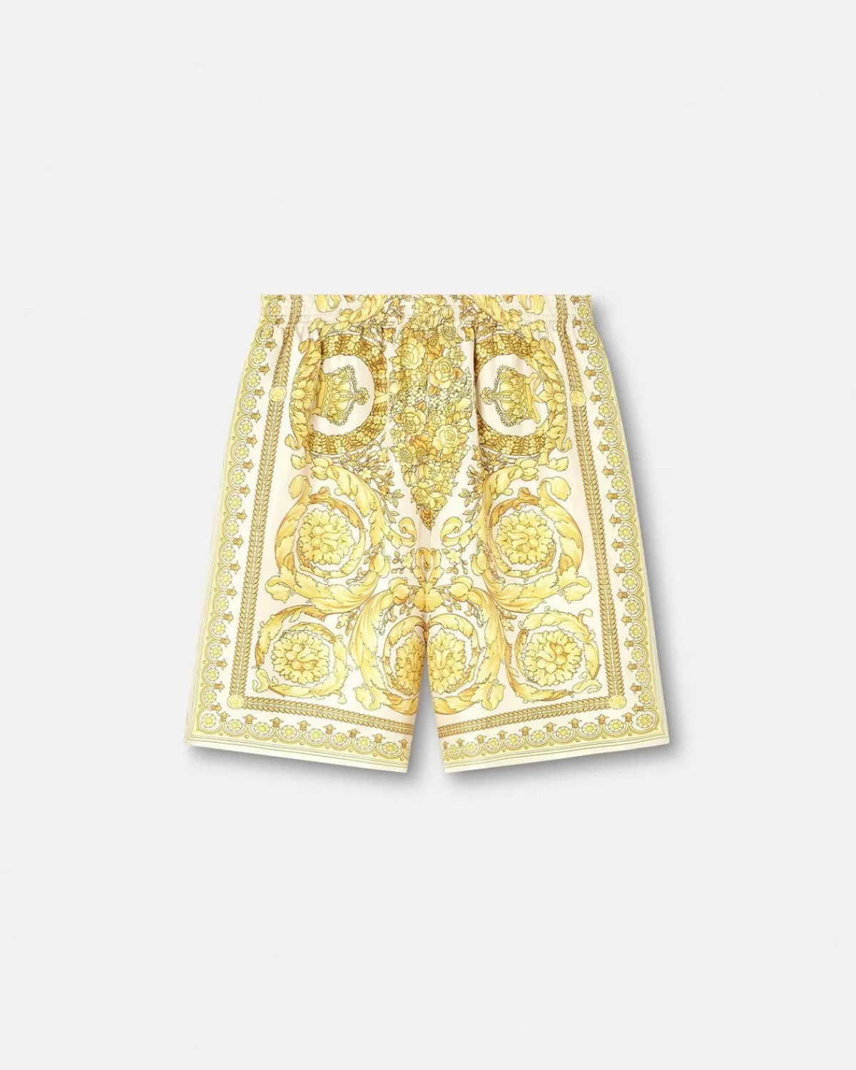 Homme Versace Short En Soie Barocco