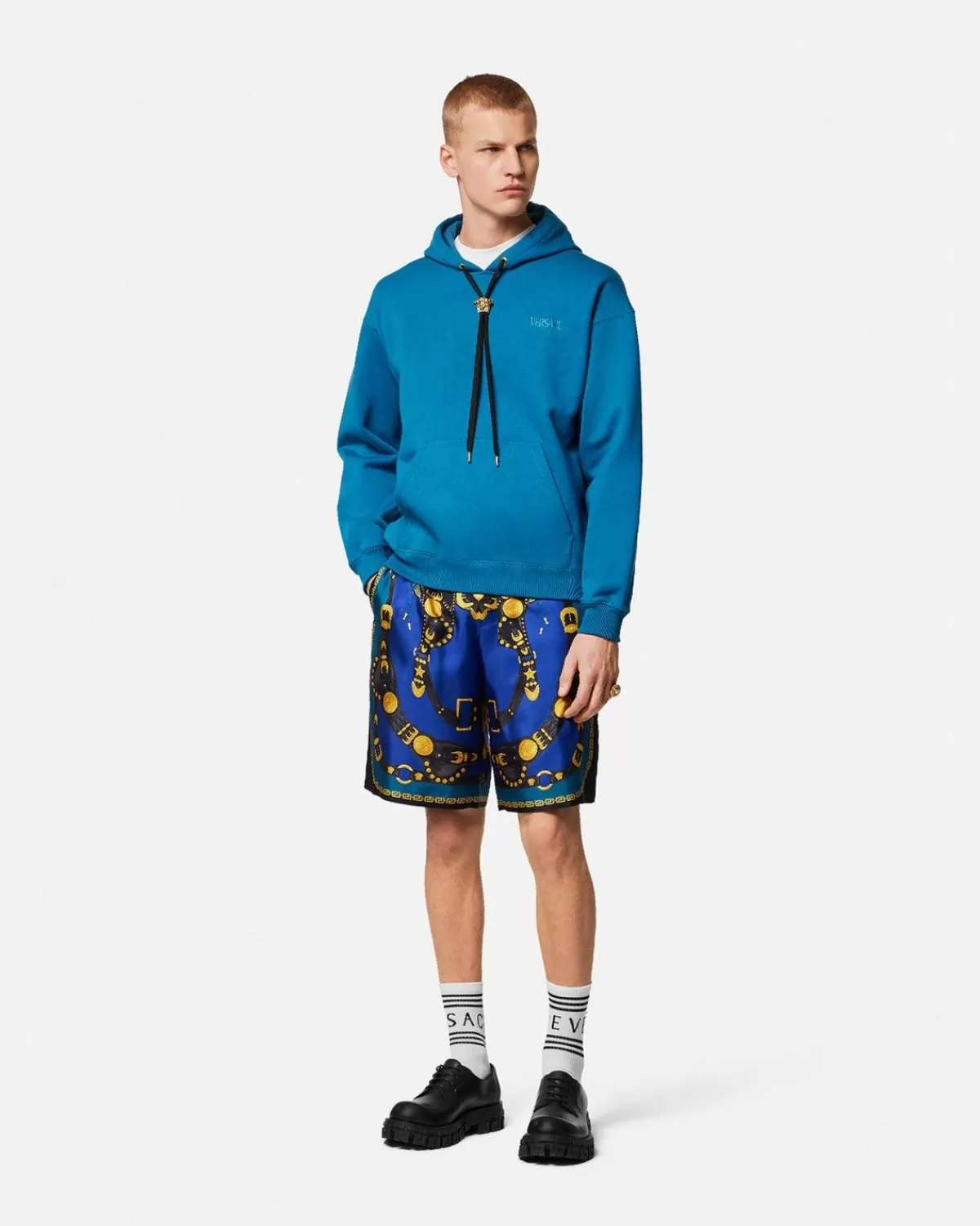 Homme Versace Short Medusa Saddle En Soie