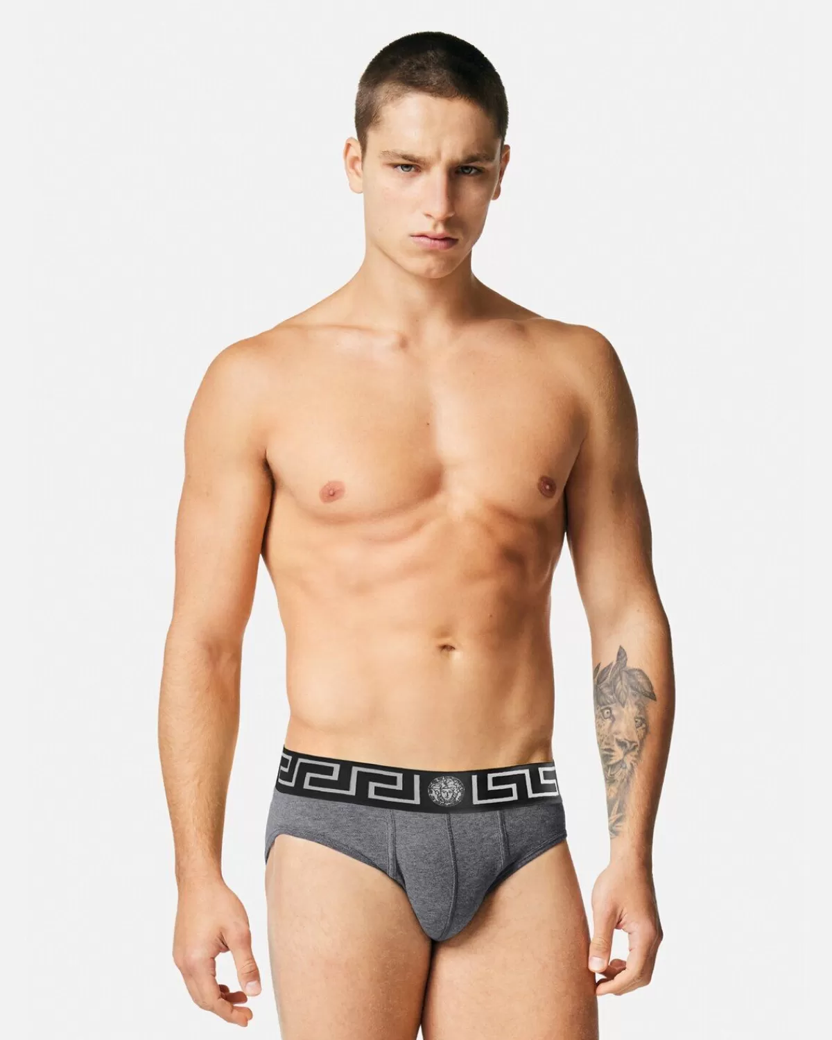 Homme Versace Slip A Bordure Greca