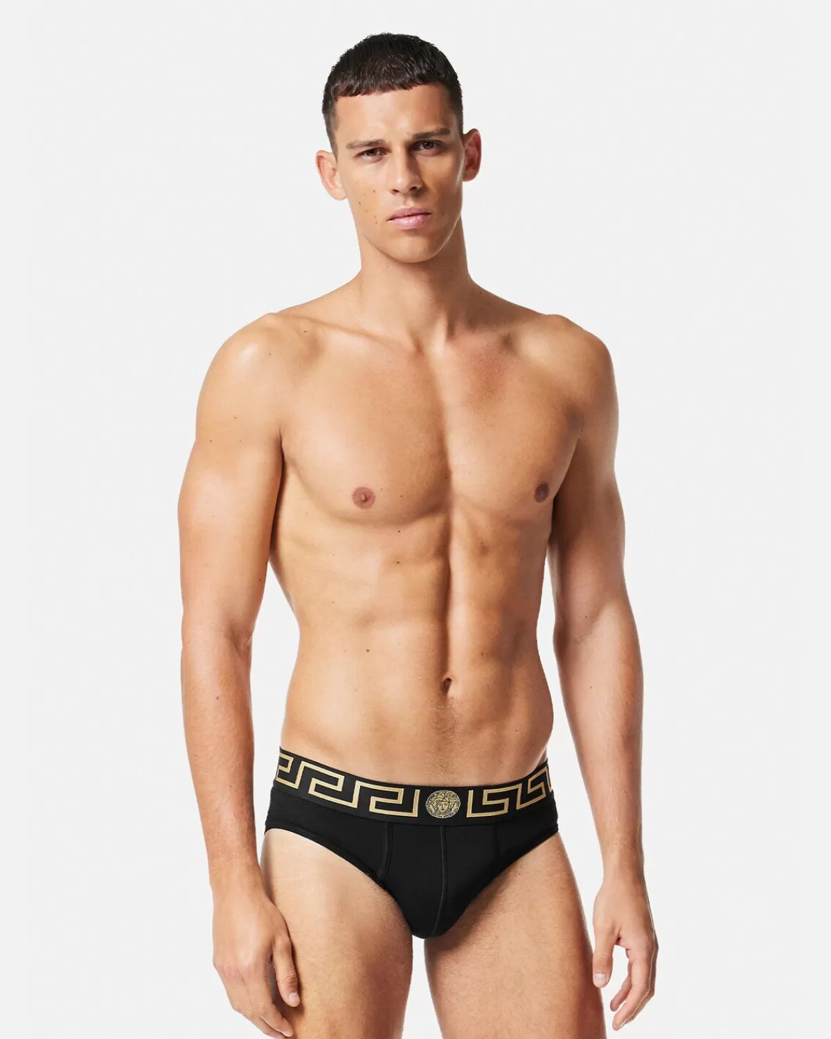 Homme Versace Slip A Bordure Greca