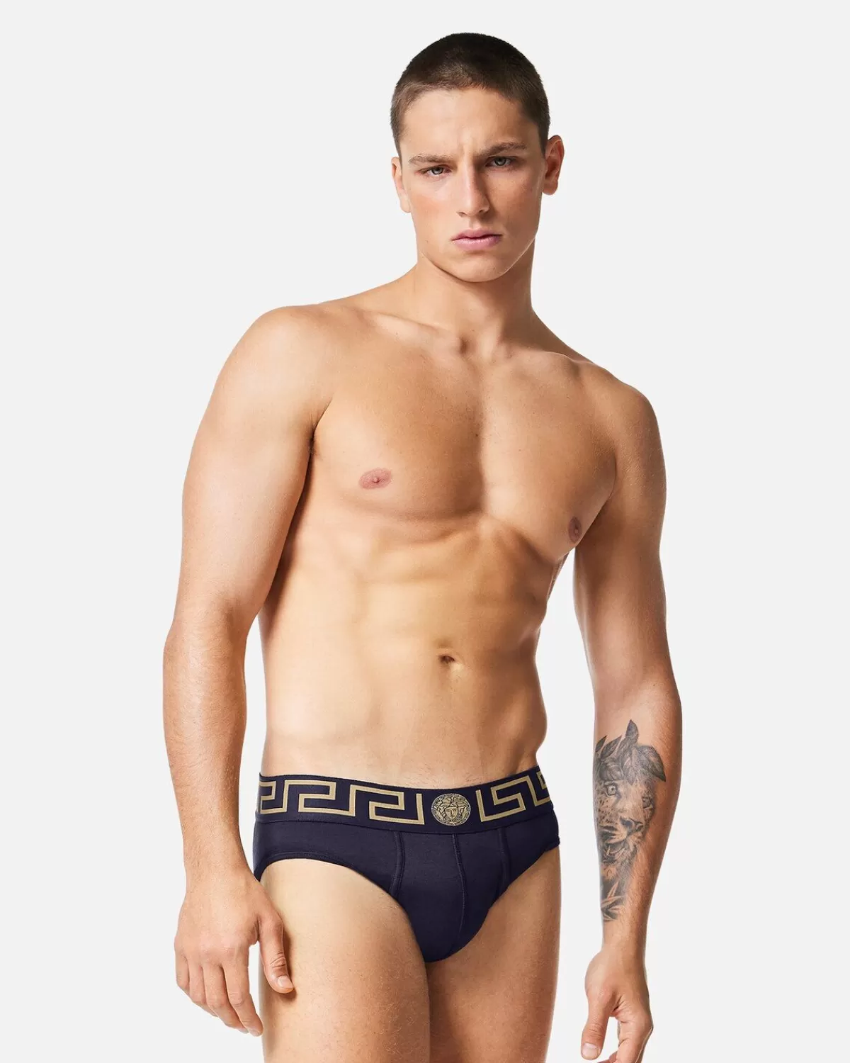 Homme Versace Slip A Bordure Greca