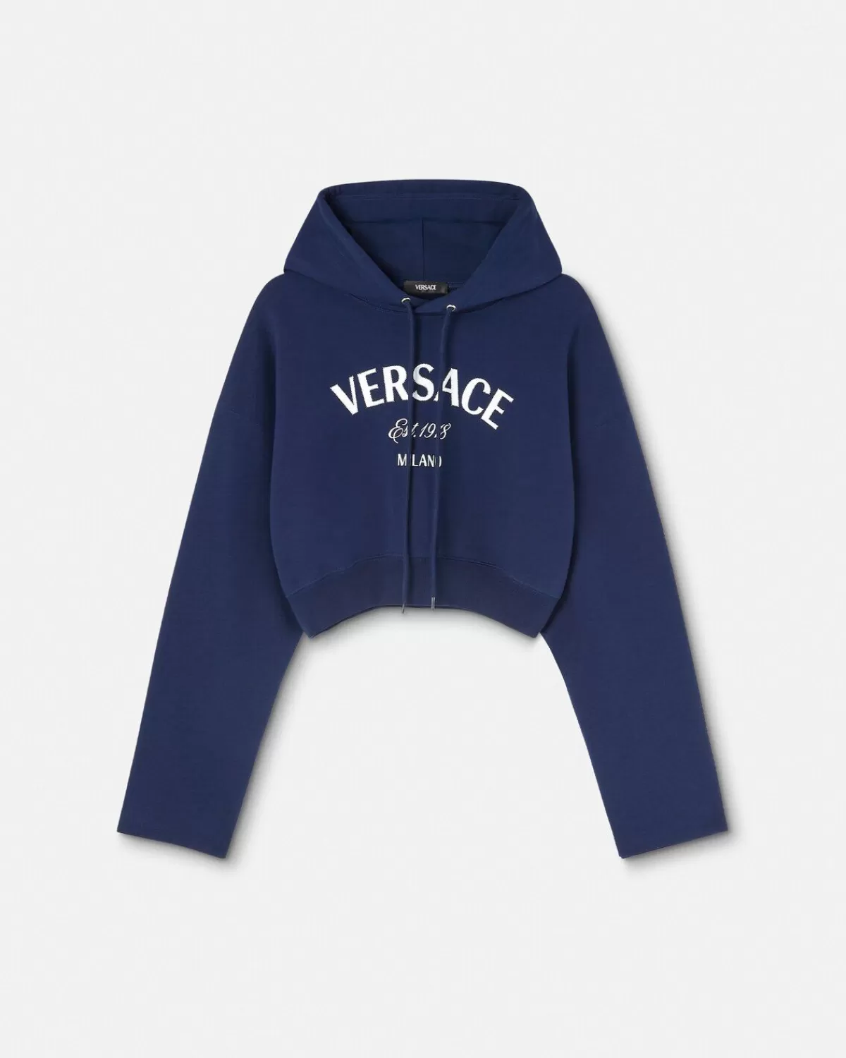 Femme Versace Sweat A Capuche Court Milano Stamp