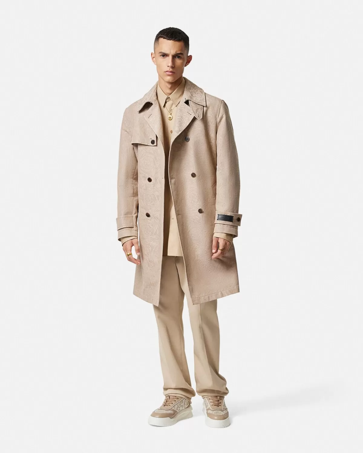 Homme Versace Trench En Jacquard Barocco