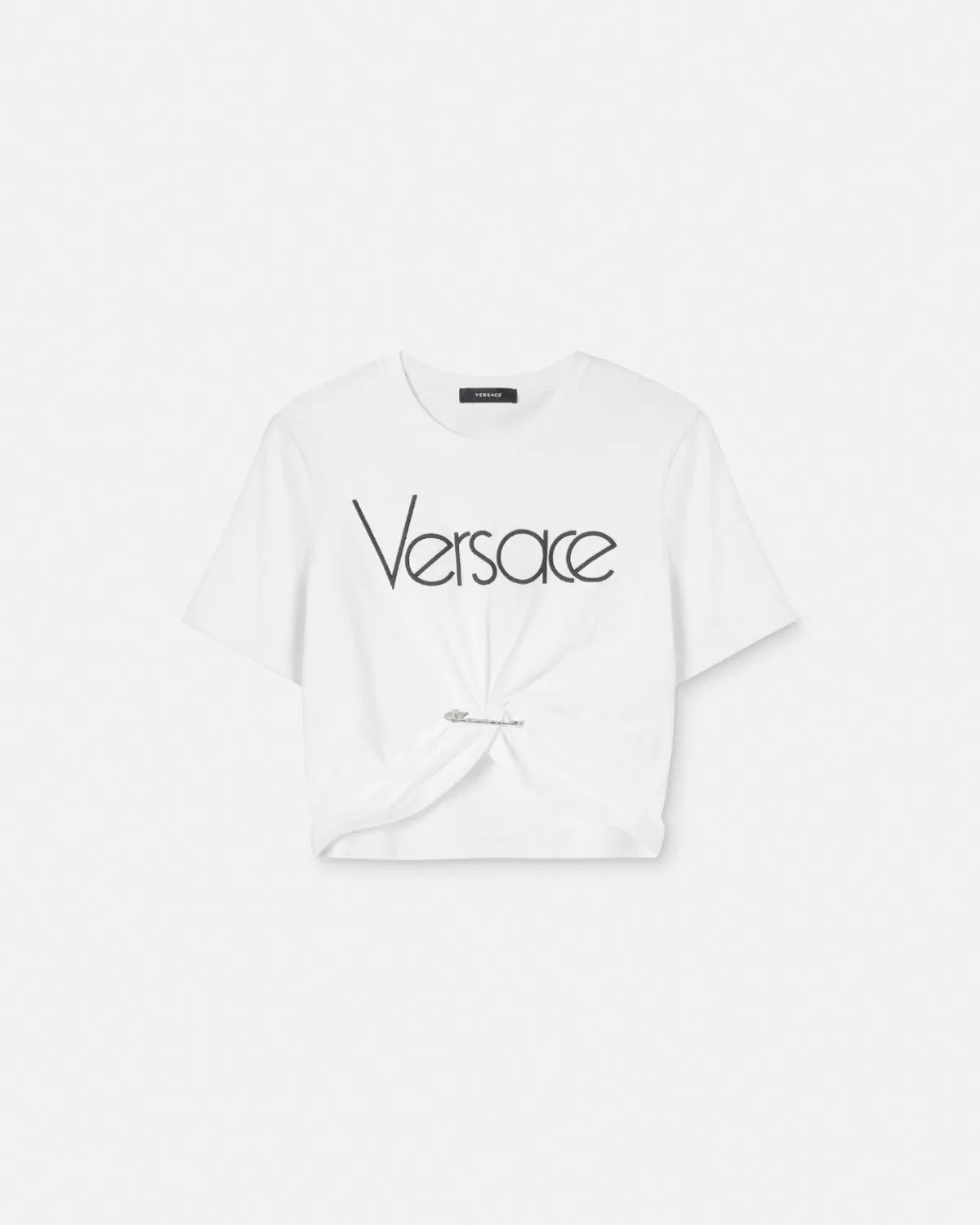 Femme Versace T-Shirt A Logo Safety Pin