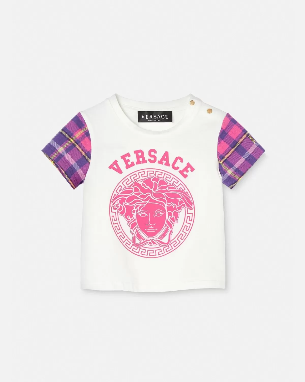 Enfant Versace T-Shirt Medusa Tartan Baby