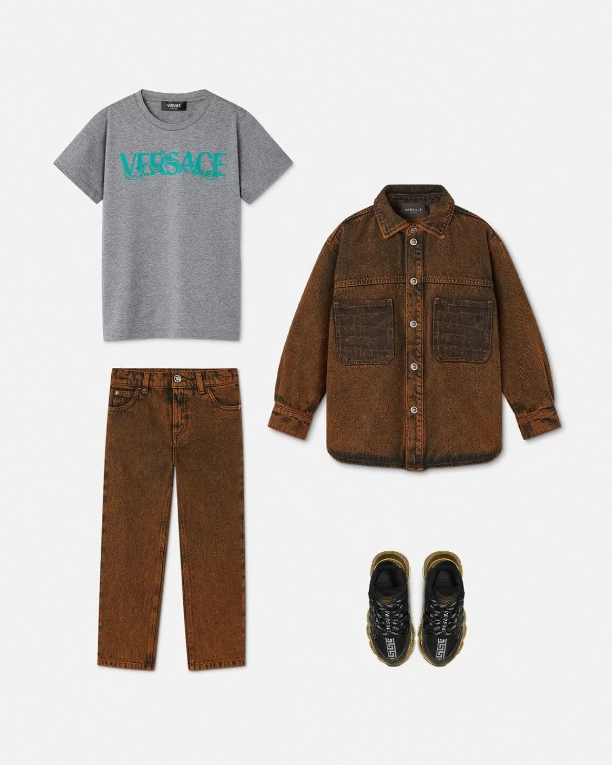 Enfant Versace Veste En Jean Coccodrillo Kids